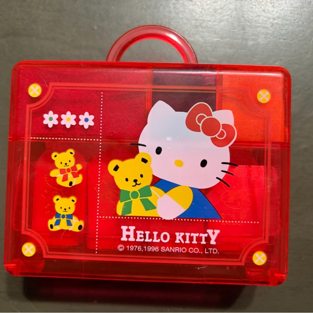 Vintage Brand New Hello Kitty Stamp Set with Bear 1996